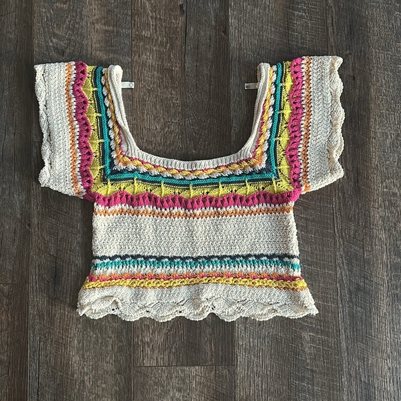 Zara Multicolor Crochet Top - Picture 7 of 8